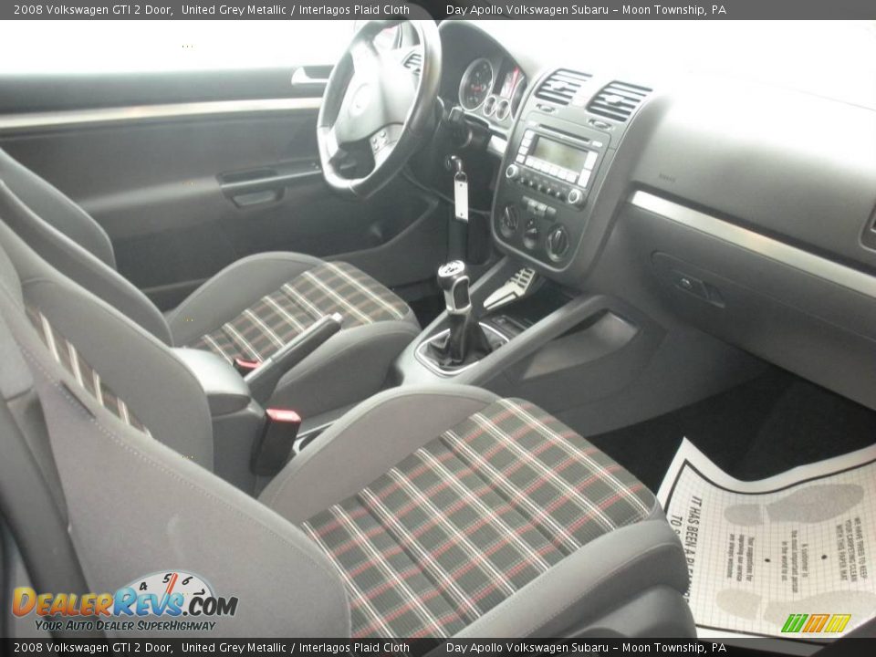 2008 Volkswagen GTI 2 Door United Grey Metallic / Interlagos Plaid Cloth Photo #13