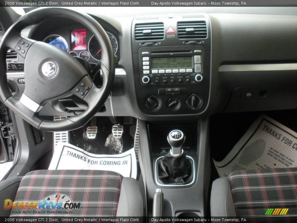 2008 Volkswagen GTI 2 Door United Grey Metallic / Interlagos Plaid Cloth Photo #14