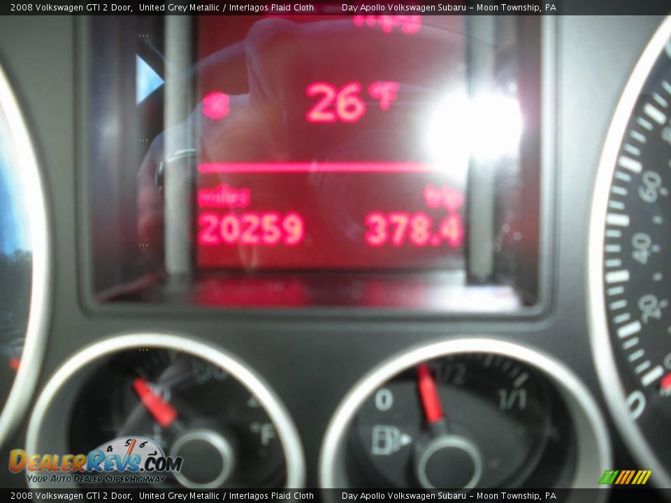 2008 Volkswagen GTI 2 Door United Grey Metallic / Interlagos Plaid Cloth Photo #21
