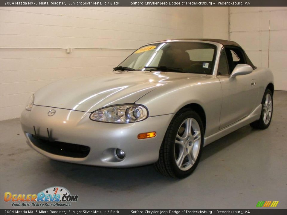 2004 Mazda MX-5 Miata Roadster Sunlight Silver Metallic / Black Photo #19
