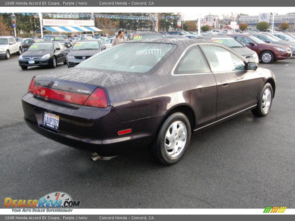 1998 Honda Accord EX Coupe Purple / Ivory Photo #3