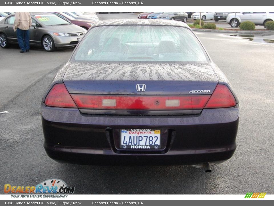 1998 Honda Accord EX Coupe Purple / Ivory Photo #4