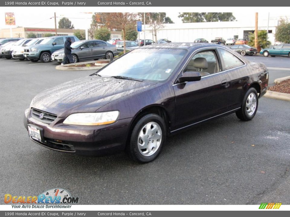 1998 Honda Accord EX Coupe Purple / Ivory Photo #7