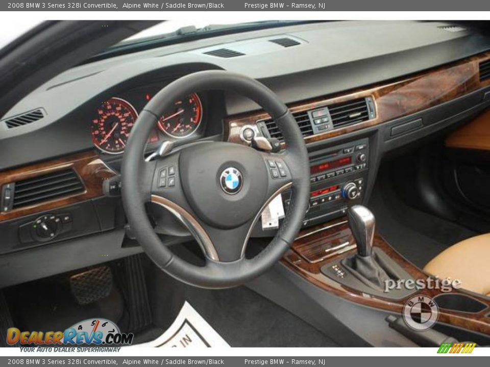 2008 BMW 3 Series 328i Convertible Alpine White / Saddle Brown/Black Photo #14