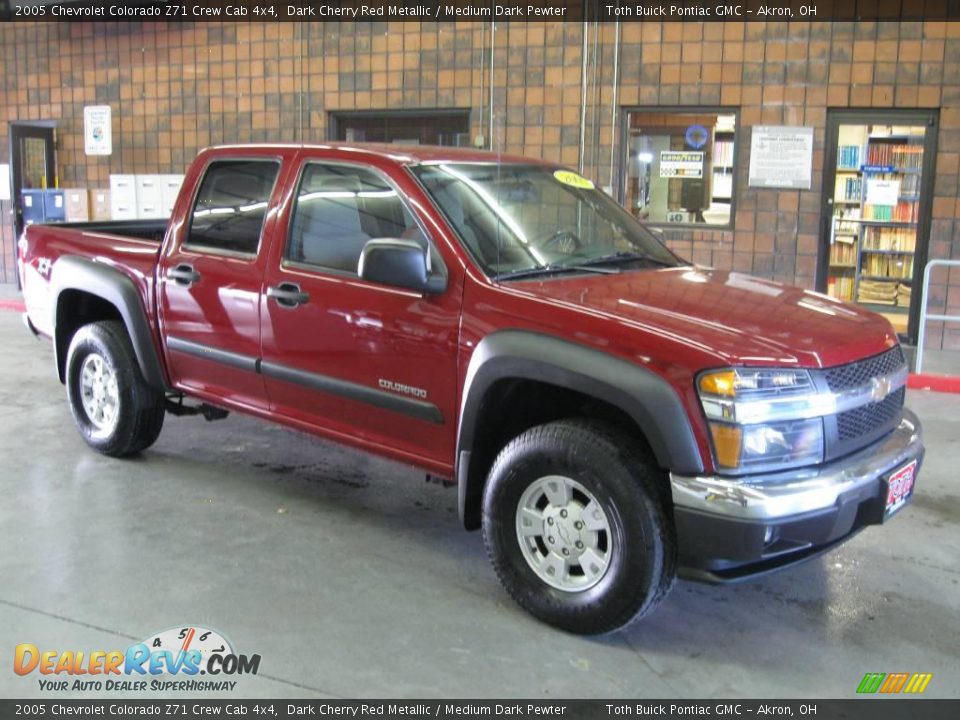 2005 Chevrolet Colorado Z71 Crew Cab 4x4 Dark Cherry Red Metallic / Medium Dark Pewter Photo #1