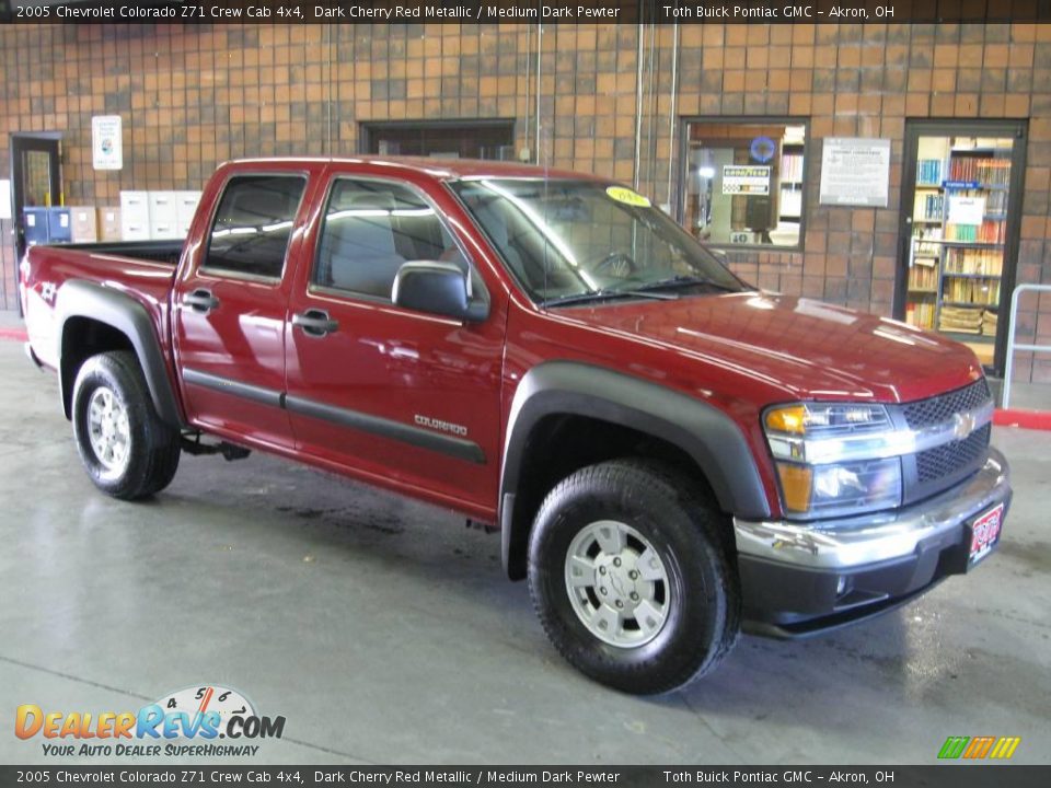 2005 Chevrolet Colorado Z71 Crew Cab 4x4 Dark Cherry Red Metallic / Medium Dark Pewter Photo #1