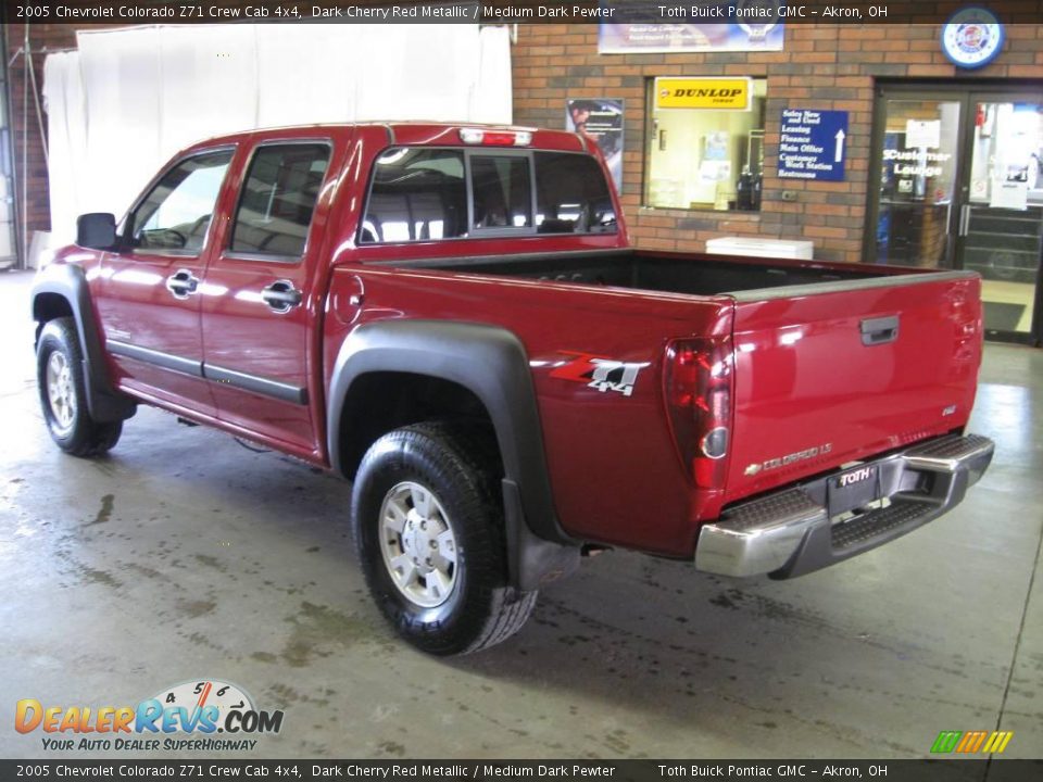 2005 Chevrolet Colorado Z71 Crew Cab 4x4 Dark Cherry Red Metallic / Medium Dark Pewter Photo #4