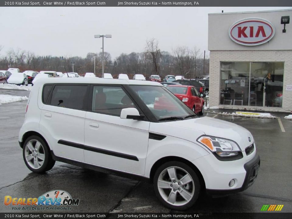 2010 Kia Soul Sport Clear White / Red/Black Sport Cloth Photo #1