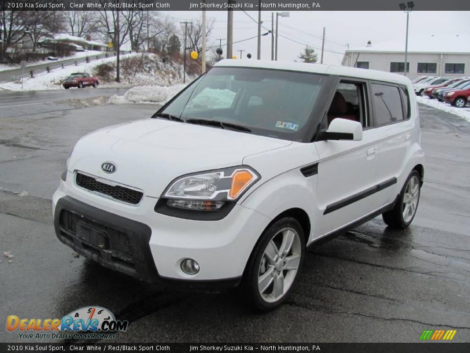 2010 Kia Soul Sport Clear White / Red/Black Sport Cloth Photo #4