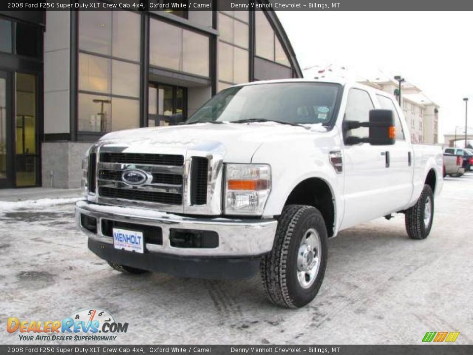 2008 Ford F250 Super Duty XLT Crew Cab 4x4 Oxford White / Camel Photo #2