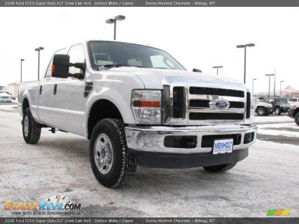 2008 Ford F250 Super Duty XLT Crew Cab 4x4 Oxford White / Camel Photo #3