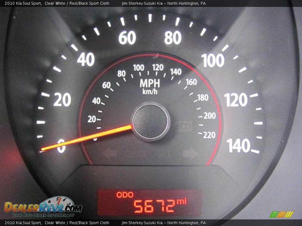 2010 Kia Soul Sport Clear White / Red/Black Sport Cloth Photo #20