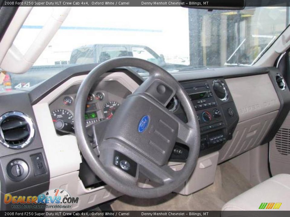 2008 Ford F250 Super Duty XLT Crew Cab 4x4 Oxford White / Camel Photo #11