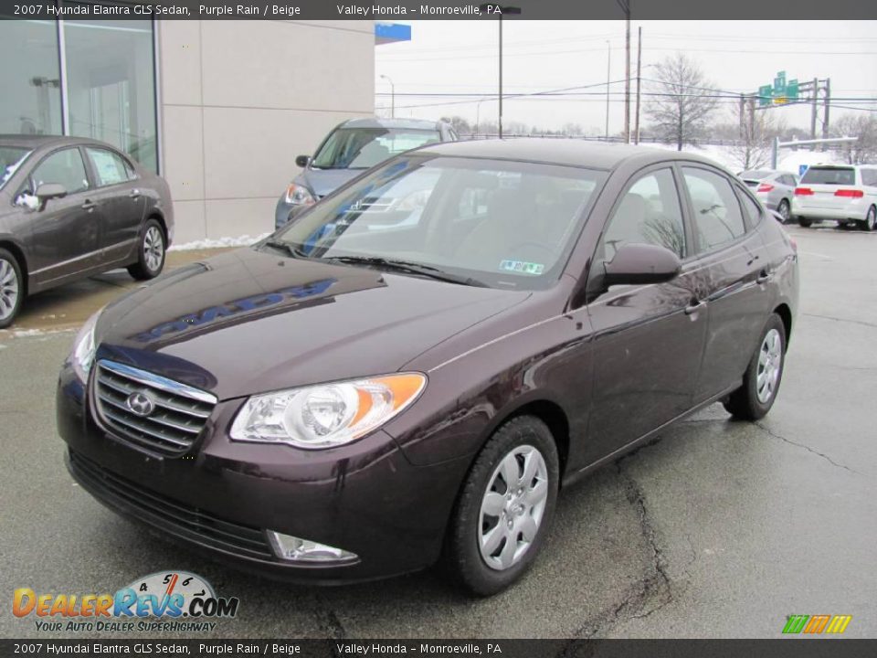 2007 Hyundai Elantra GLS Sedan Purple Rain / Beige Photo #2