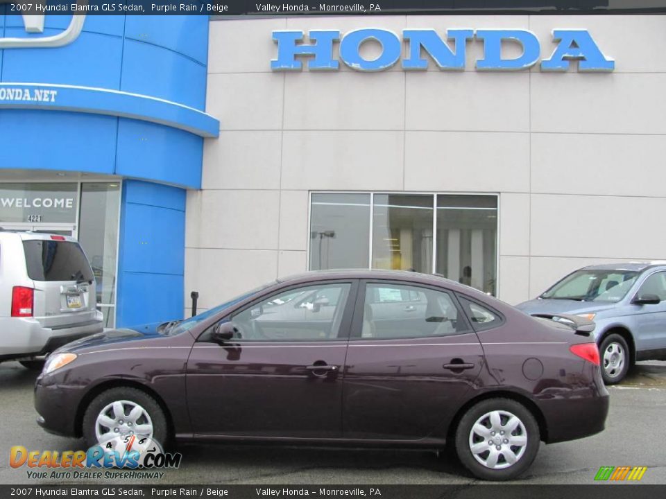 2007 Hyundai Elantra GLS Sedan Purple Rain / Beige Photo #3