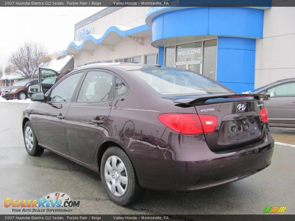 2007 Hyundai Elantra GLS Sedan Purple Rain / Beige Photo #4
