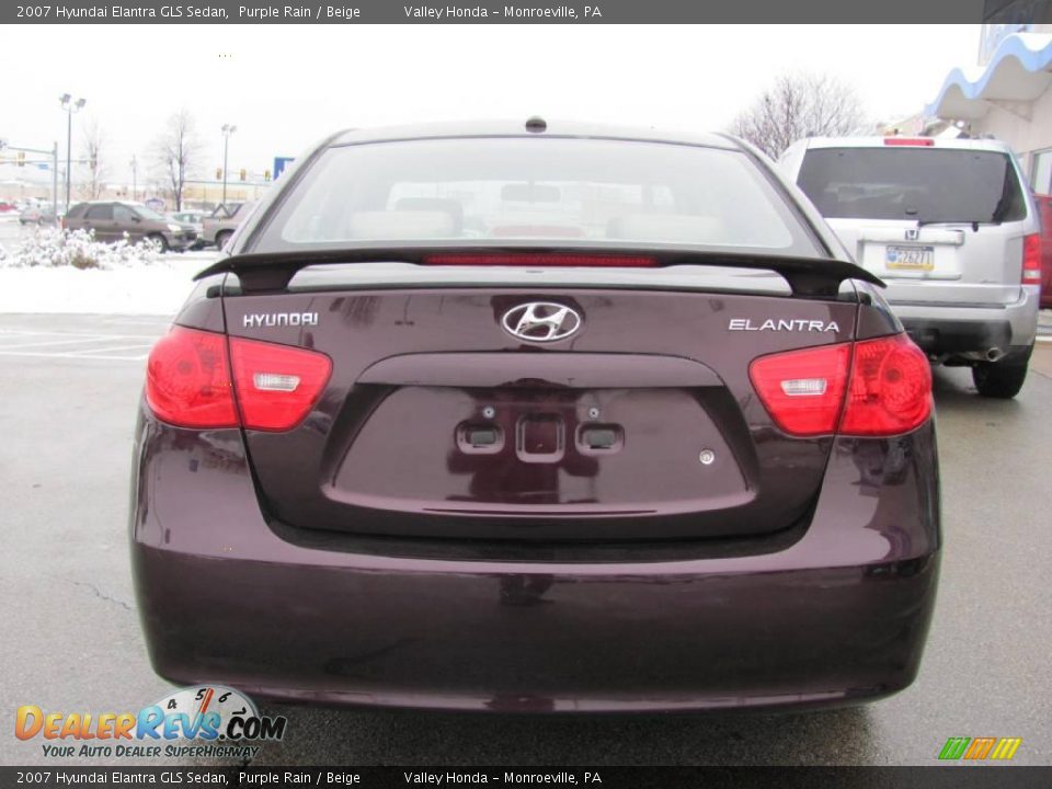 2007 Hyundai Elantra GLS Sedan Purple Rain / Beige Photo #5