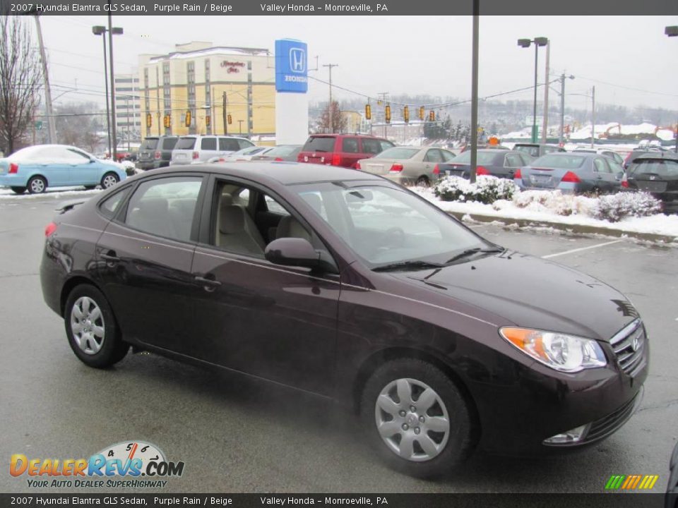 2007 Hyundai Elantra GLS Sedan Purple Rain / Beige Photo #6