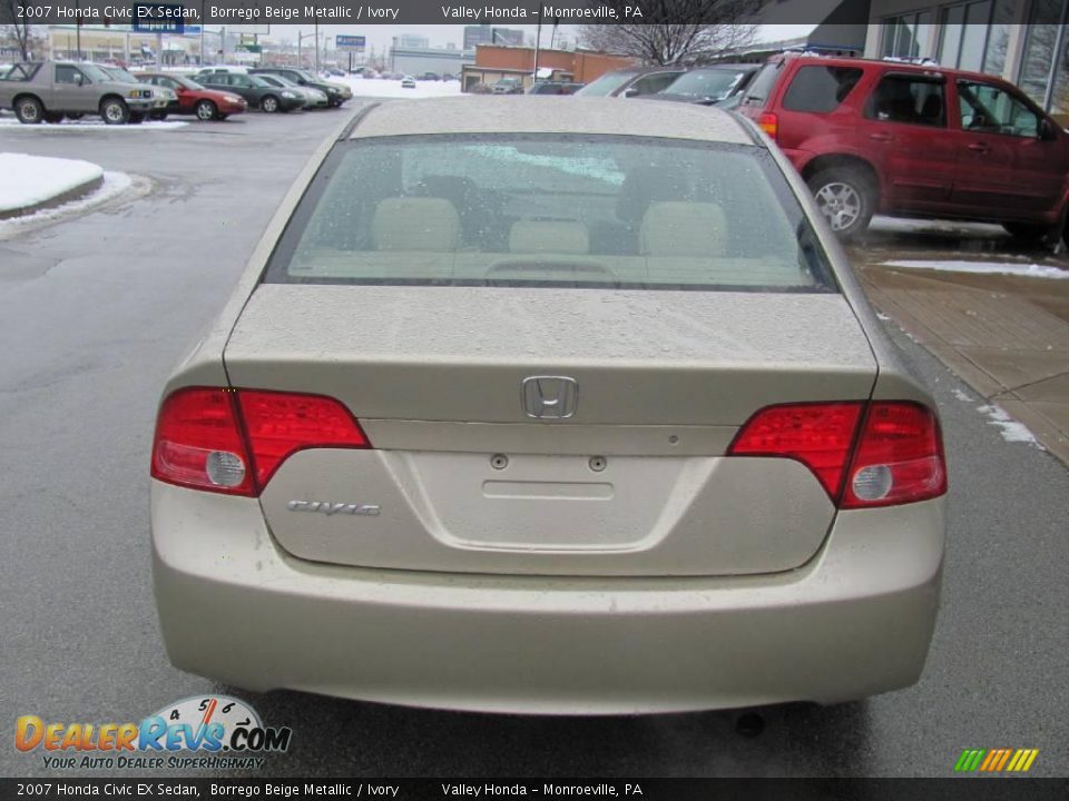 2007 Honda Civic EX Sedan Borrego Beige Metallic / Ivory Photo #6
