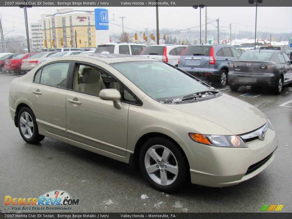 2007 Honda Civic EX Sedan Borrego Beige Metallic / Ivory Photo #7