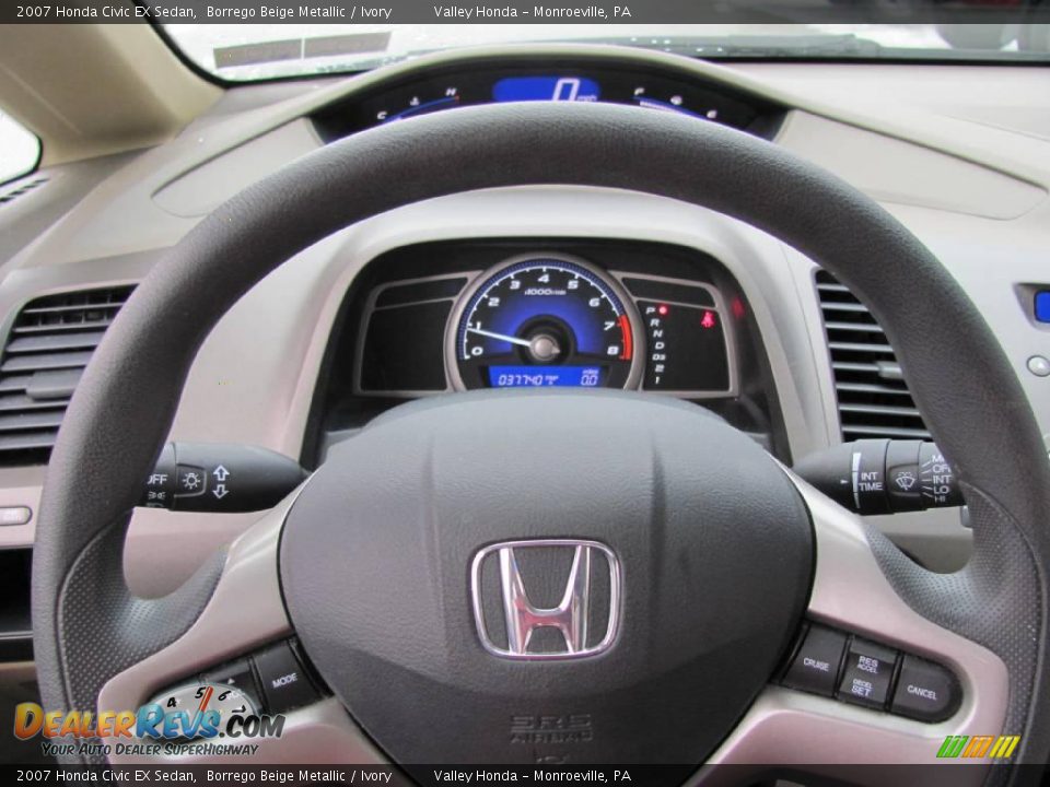 2007 Honda Civic EX Sedan Borrego Beige Metallic / Ivory Photo #13