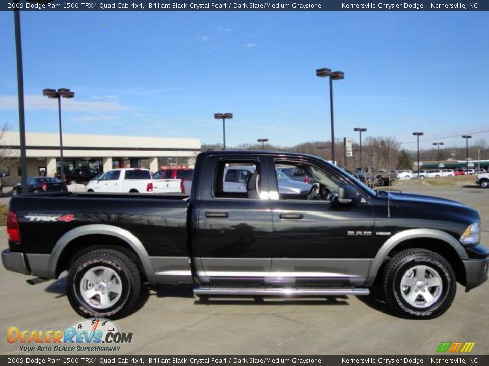 2009 Dodge Ram 1500 TRX4 Quad Cab 4x4 Brilliant Black Crystal Pearl / Dark Slate/Medium Graystone Photo #2