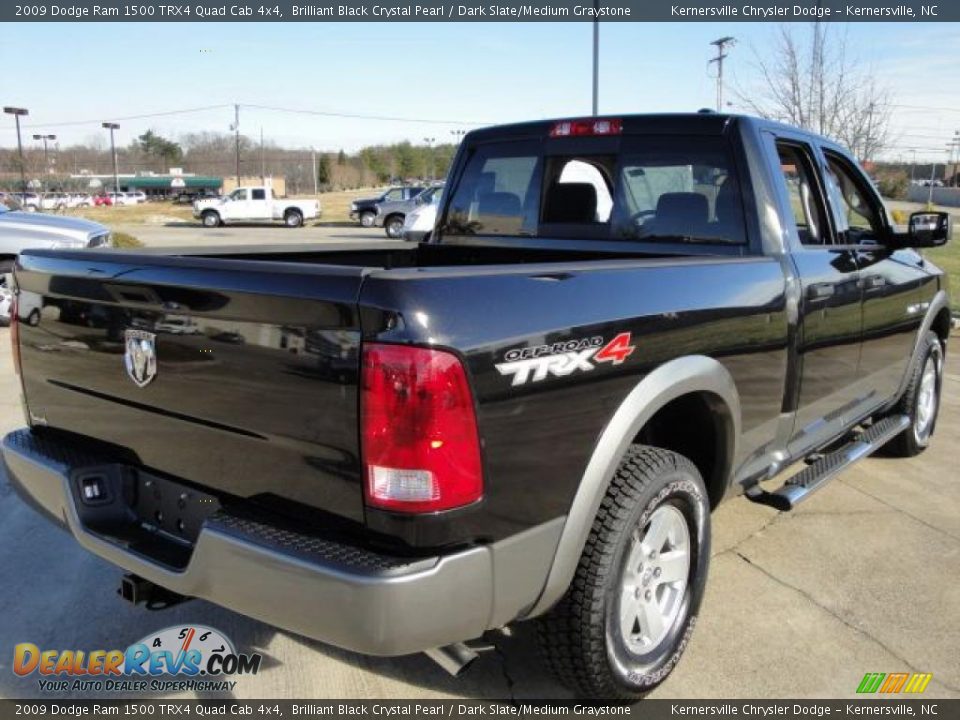 2009 Dodge Ram 1500 TRX4 Quad Cab 4x4 Brilliant Black Crystal Pearl / Dark Slate/Medium Graystone Photo #3