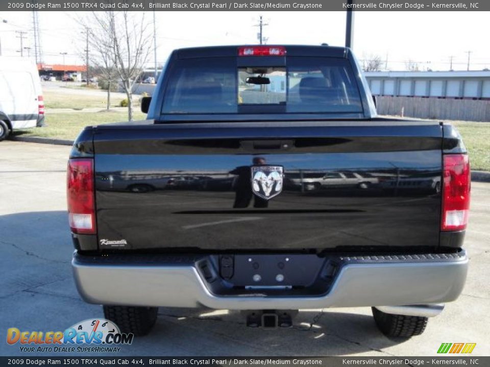 2009 Dodge Ram 1500 TRX4 Quad Cab 4x4 Brilliant Black Crystal Pearl / Dark Slate/Medium Graystone Photo #4