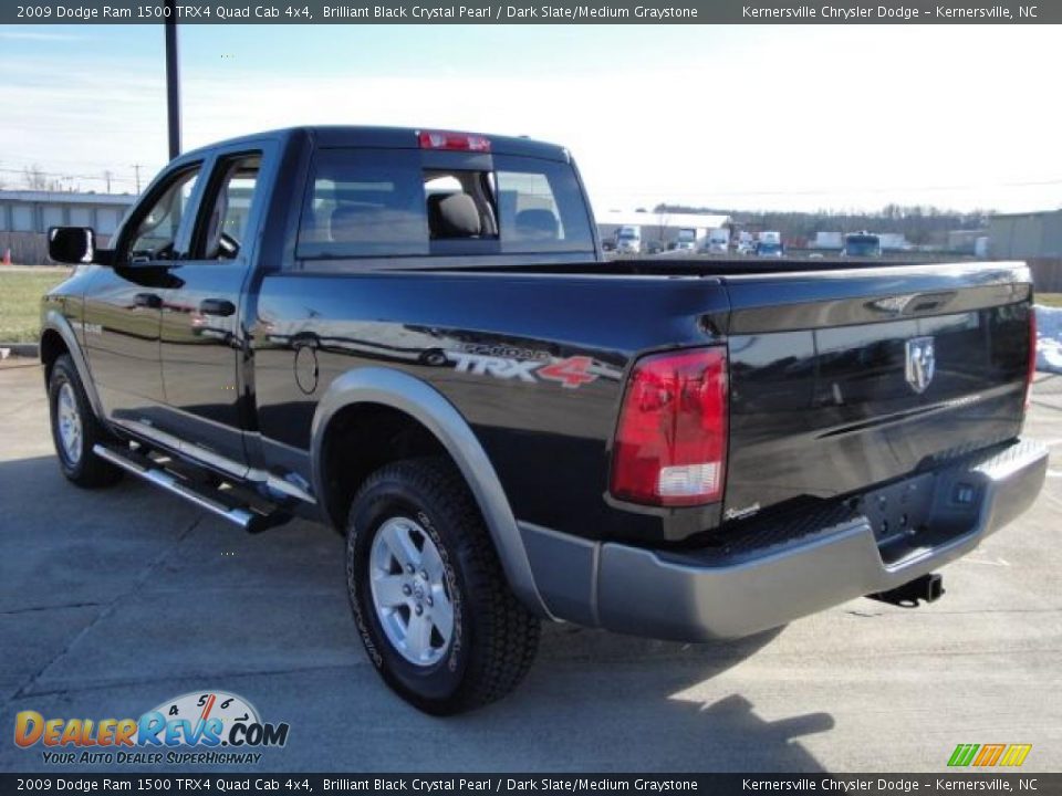 2009 Dodge Ram 1500 TRX4 Quad Cab 4x4 Brilliant Black Crystal Pearl / Dark Slate/Medium Graystone Photo #5