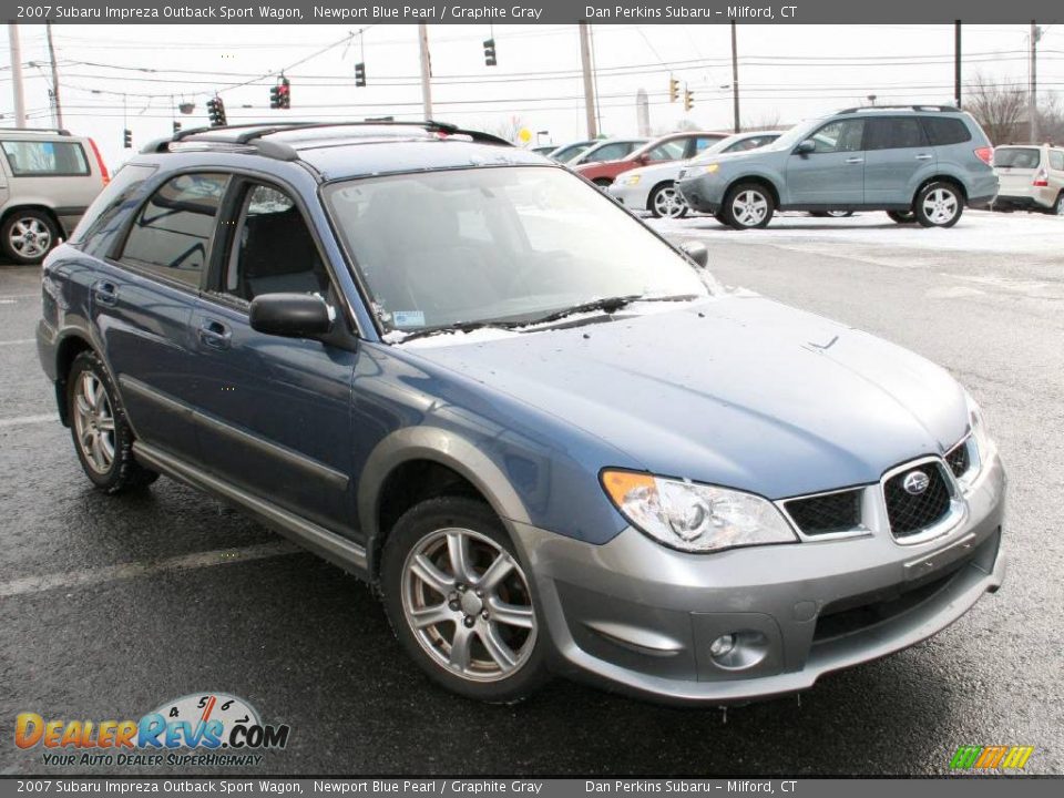 2007 Subaru Impreza Outback Sport Wagon Newport Blue Pearl / Graphite Gray Photo #3