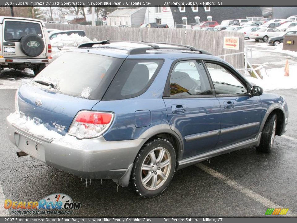 2007 Subaru Impreza Outback Sport Wagon Newport Blue Pearl / Graphite Gray Photo #5