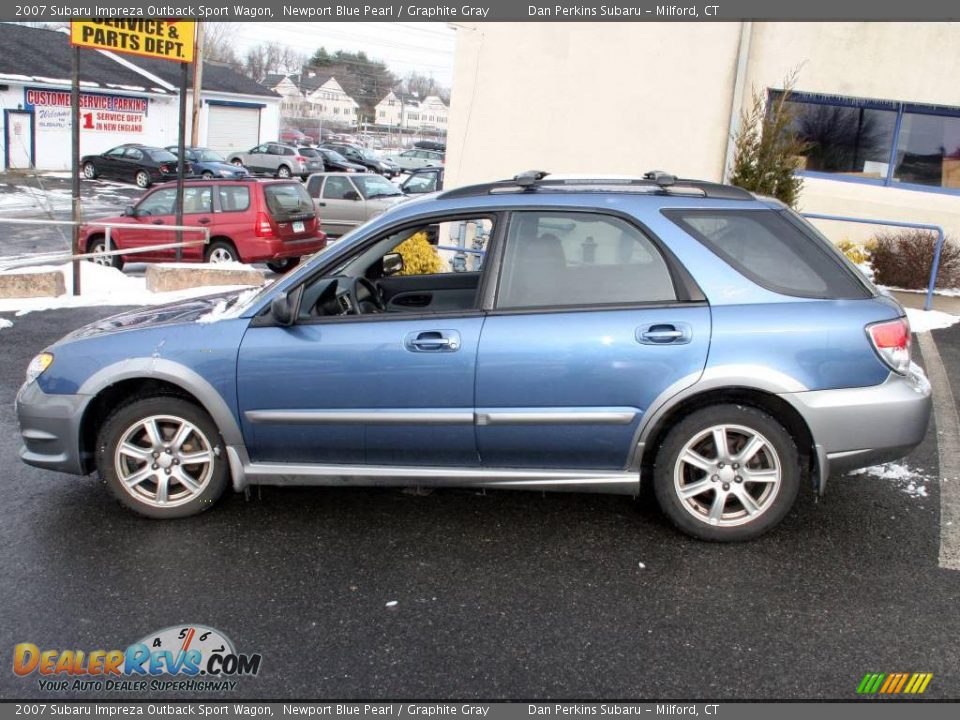 2007 Subaru Impreza Outback Sport Wagon Newport Blue Pearl / Graphite Gray Photo #8