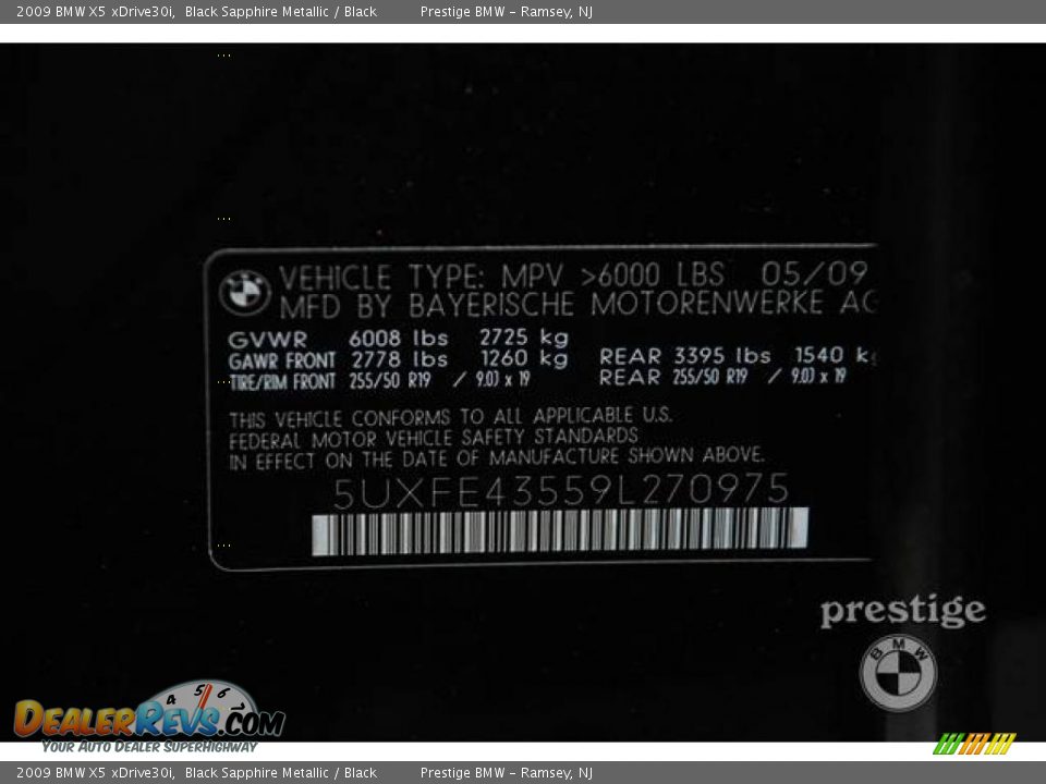 2009 BMW X5 xDrive30i Black Sapphire Metallic / Black Photo #13