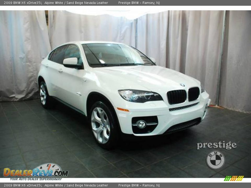 2009 BMW X6 xDrive35i Alpine White / Sand Beige Nevada Leather Photo #6