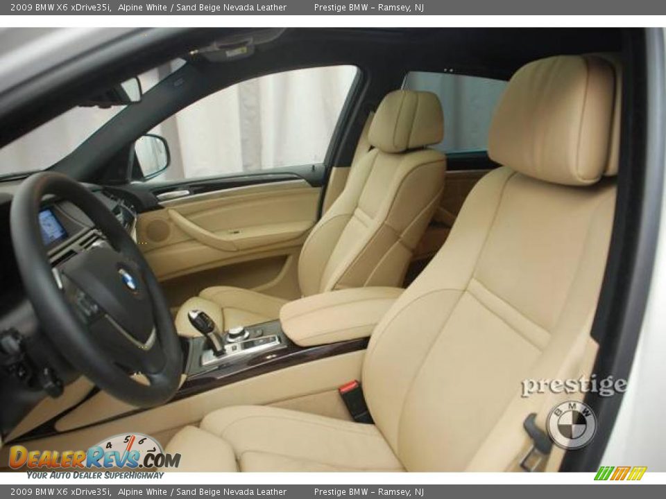 2009 BMW X6 xDrive35i Alpine White / Sand Beige Nevada Leather Photo #9