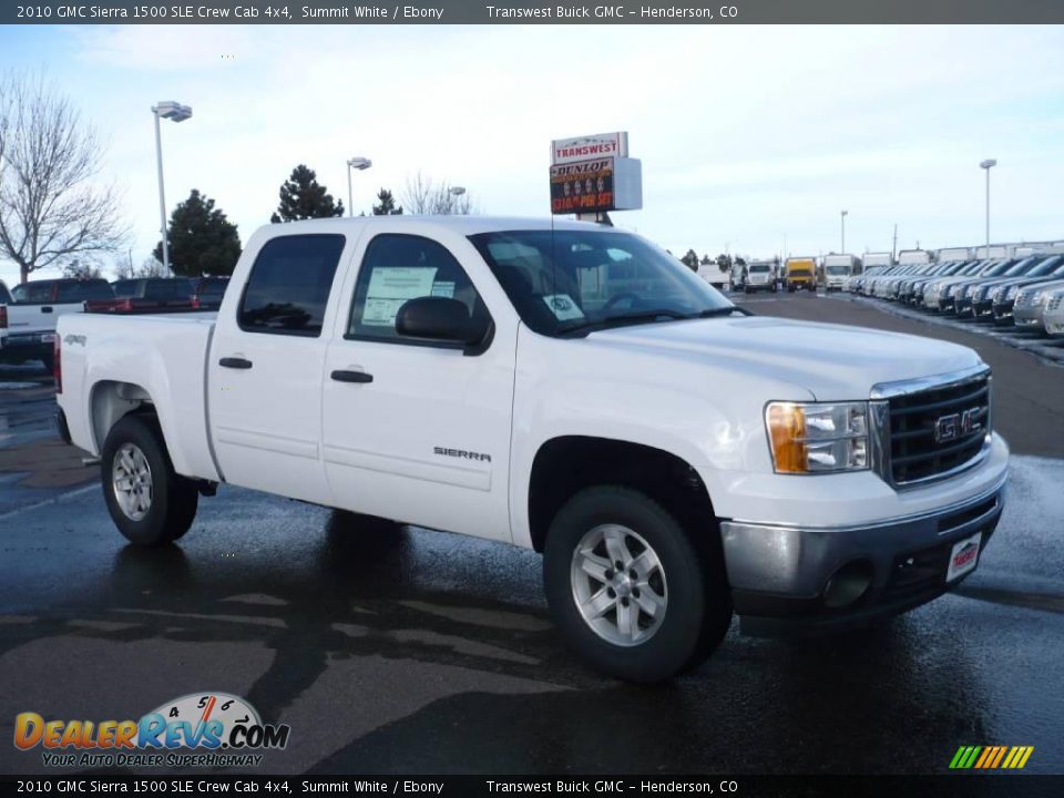 2010 GMC Sierra 1500 SLE Crew Cab 4x4 Summit White / Ebony Photo #1