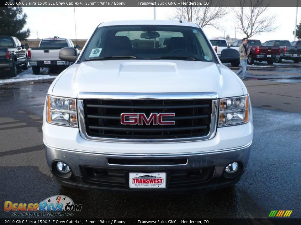 2010 GMC Sierra 1500 SLE Crew Cab 4x4 Summit White / Ebony Photo #2