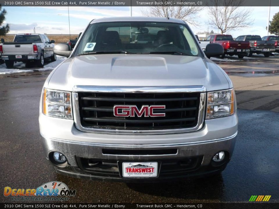 2010 GMC Sierra 1500 SLE Crew Cab 4x4 Pure Silver Metallic / Ebony Photo #2