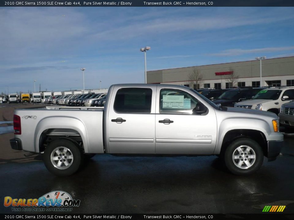 2010 GMC Sierra 1500 SLE Crew Cab 4x4 Pure Silver Metallic / Ebony Photo #3