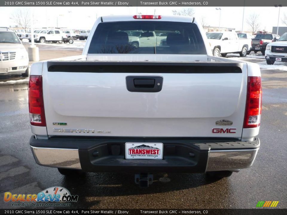 2010 GMC Sierra 1500 SLE Crew Cab 4x4 Pure Silver Metallic / Ebony Photo #4