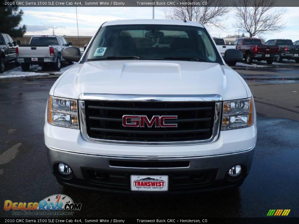 2010 GMC Sierra 1500 SLE Crew Cab 4x4 Summit White / Ebony Photo #2