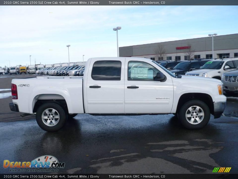2010 GMC Sierra 1500 SLE Crew Cab 4x4 Summit White / Ebony Photo #3