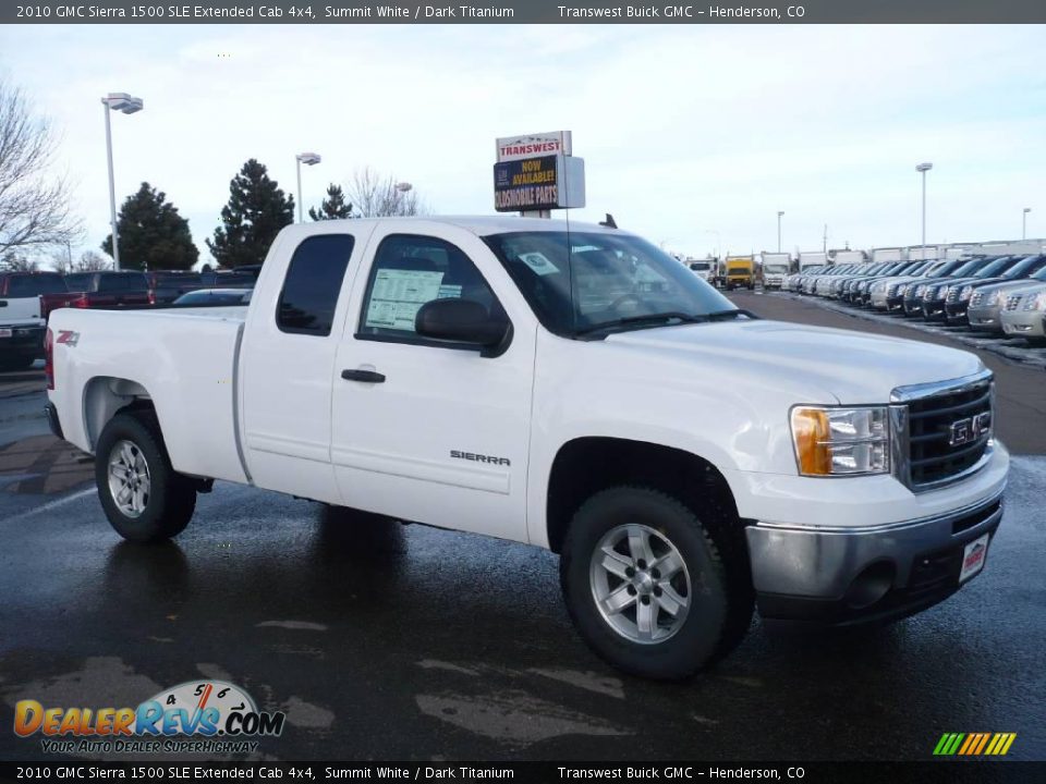2010 GMC Sierra 1500 SLE Extended Cab 4x4 Summit White / Dark Titanium Photo #1