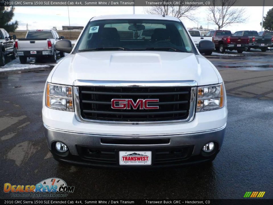 2010 GMC Sierra 1500 SLE Extended Cab 4x4 Summit White / Dark Titanium Photo #2