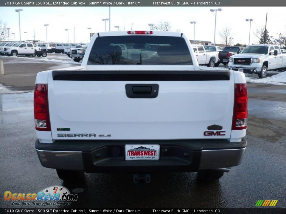 2010 GMC Sierra 1500 SLE Extended Cab 4x4 Summit White / Dark Titanium Photo #4