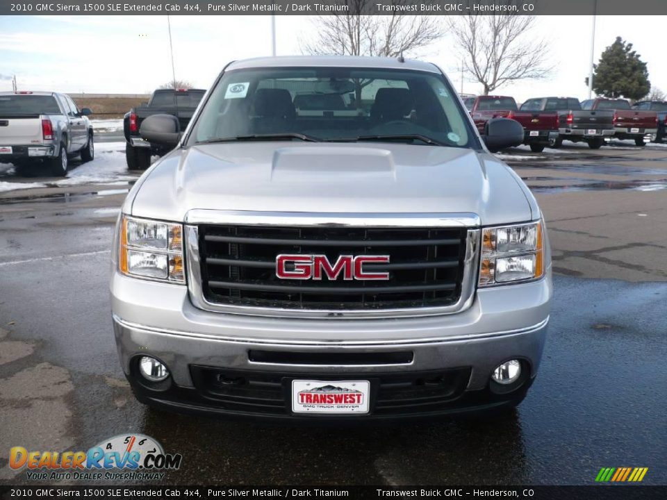 2010 GMC Sierra 1500 SLE Extended Cab 4x4 Pure Silver Metallic / Dark Titanium Photo #2