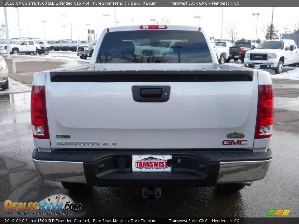 2010 GMC Sierra 1500 SLE Extended Cab 4x4 Pure Silver Metallic / Dark Titanium Photo #4
