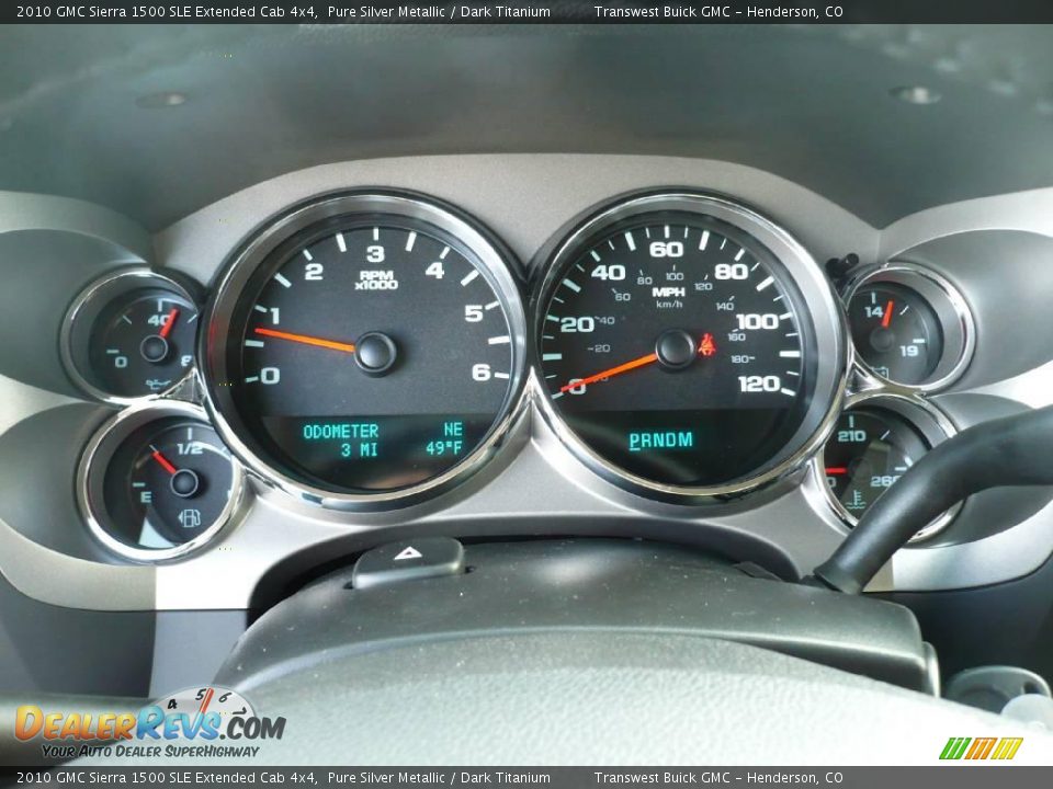 2010 GMC Sierra 1500 SLE Extended Cab 4x4 Pure Silver Metallic / Dark Titanium Photo #9