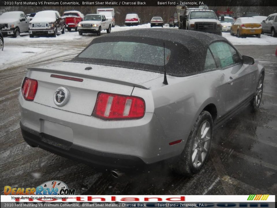 2010 Ford Mustang V6 Premium Convertible Brilliant Silver Metallic / Charcoal Black Photo #6