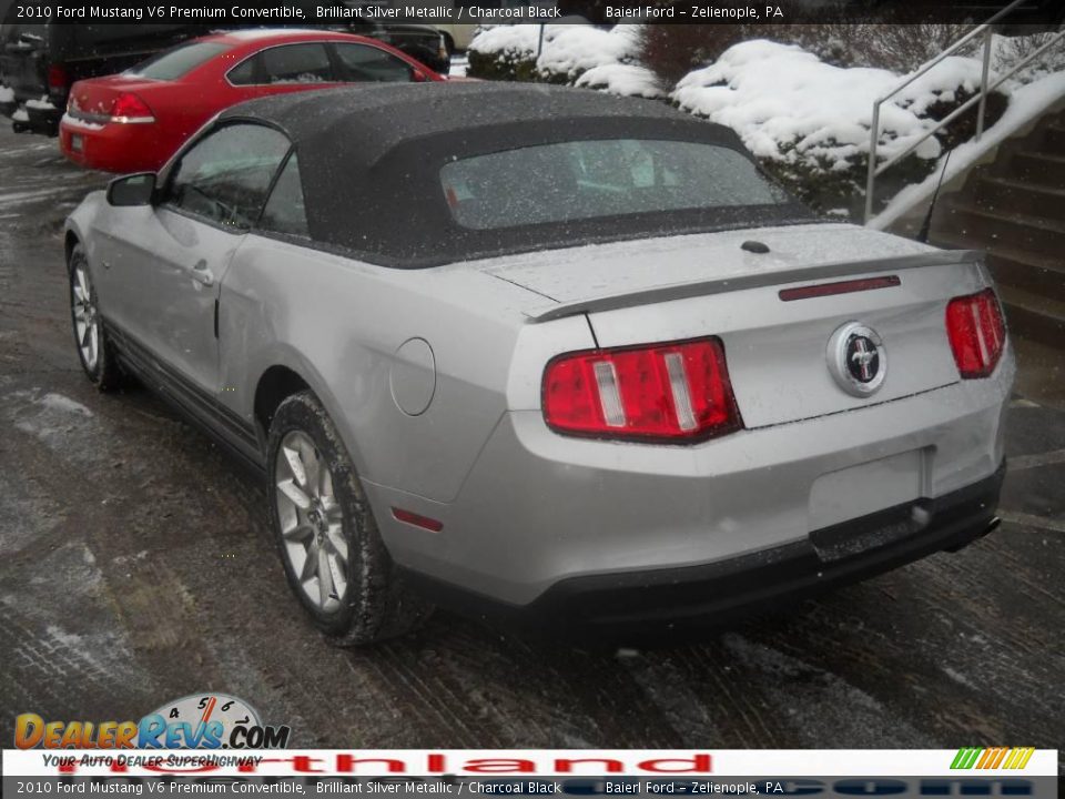 2010 Ford Mustang V6 Premium Convertible Brilliant Silver Metallic / Charcoal Black Photo #8
